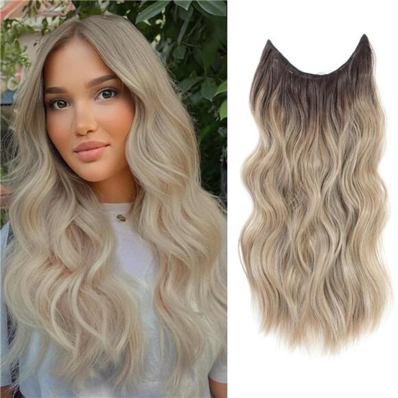 Hair Extensions 4 Secure Clips in, Ombre Dirty Blonde